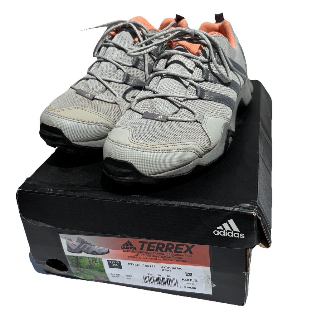Adidas Terrex AX2R Hiking Shoes Womens 8.5 Gray Coral Pink Sneakers CM7722